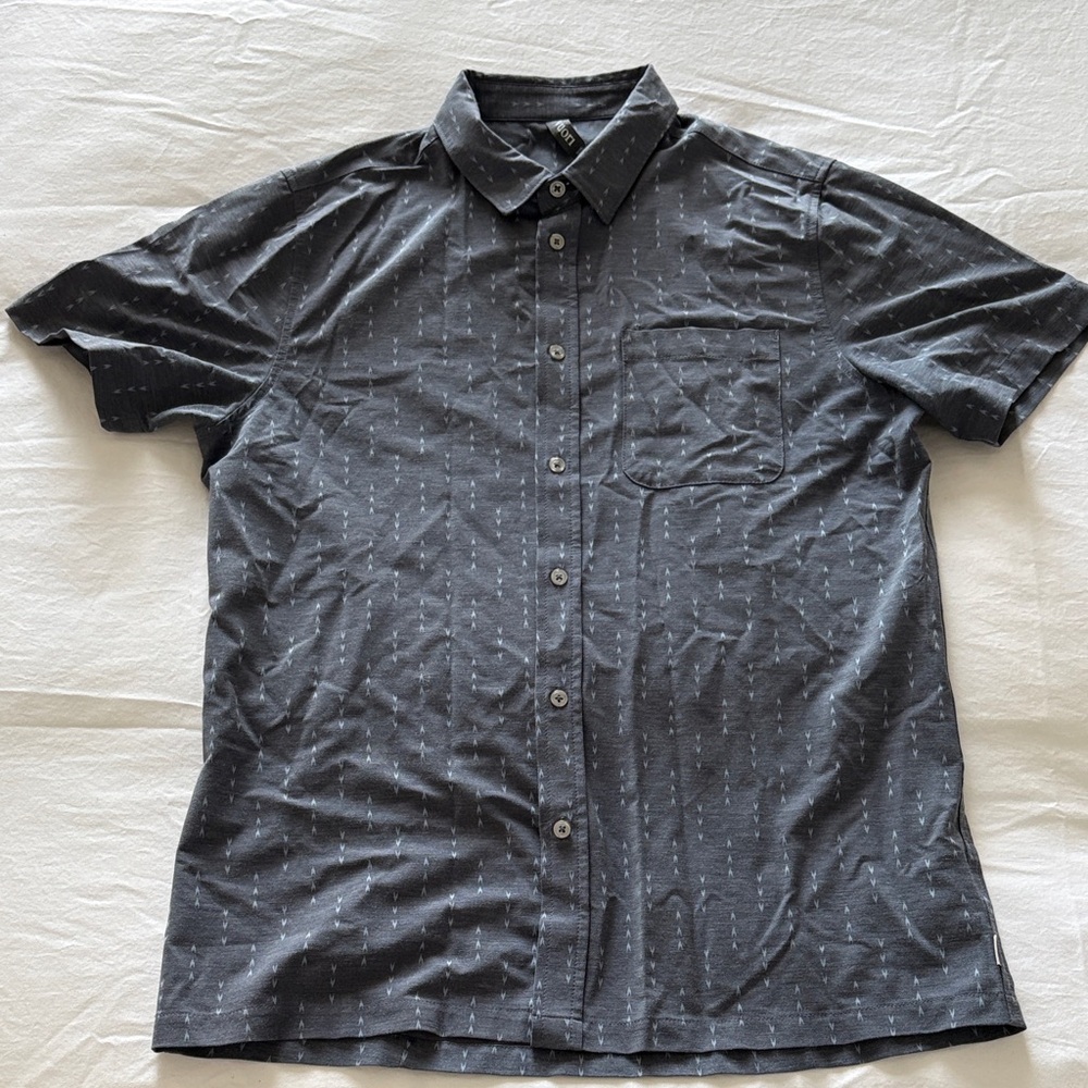 Vuori Blue Patterned Casual Button Down Shirt